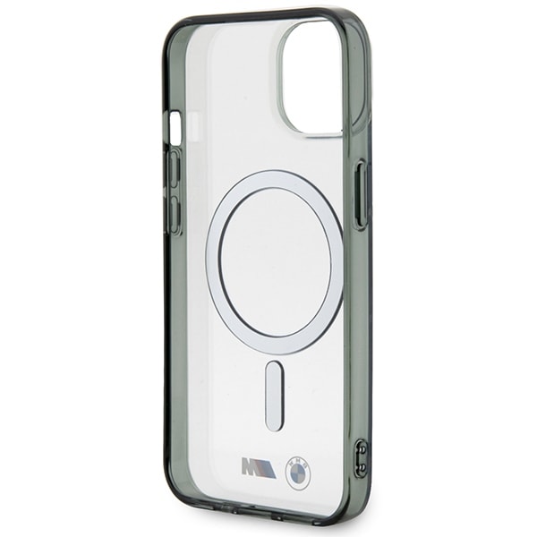 BMW BMHMP14SHCRS iPhone 14 6.1" kotelo läpinäkyvä kovakotelo Silver Ring MagSafe -rengas