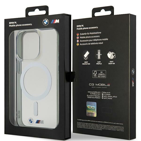 Kotelo BMW BMHMP14XHCRS iPhone 14 Pro Max 6.7" läpinäkyvä kovakotelo MagSafe -renkaalla