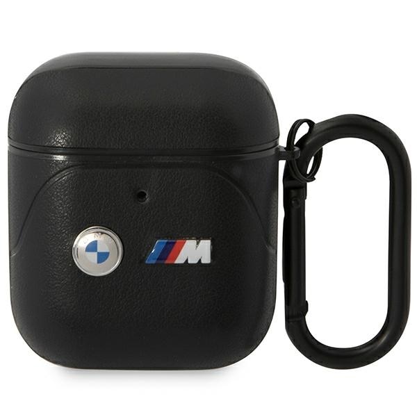 BMW BMA222PVTK AirPods 1/2 suojus musta/musta Nahka kaareva linja