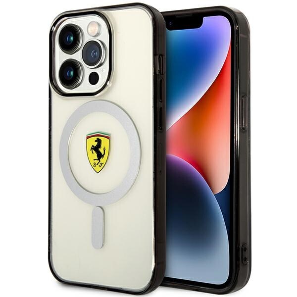 Ferrari FEHMP14LURKT iPhone 14 Pro 6.1" kirkas/läpinäkyvä kovakotelo Outline Magsafe (Magsafe-kuori)