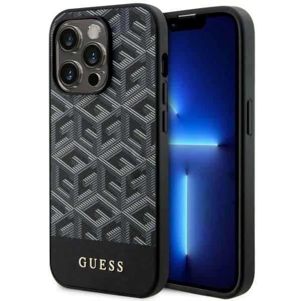 Guess GUHMP14XHGGCFSEK iPhone 14 Pro Max 6.7" musta kovakotelo GCube Stripes MagSafe