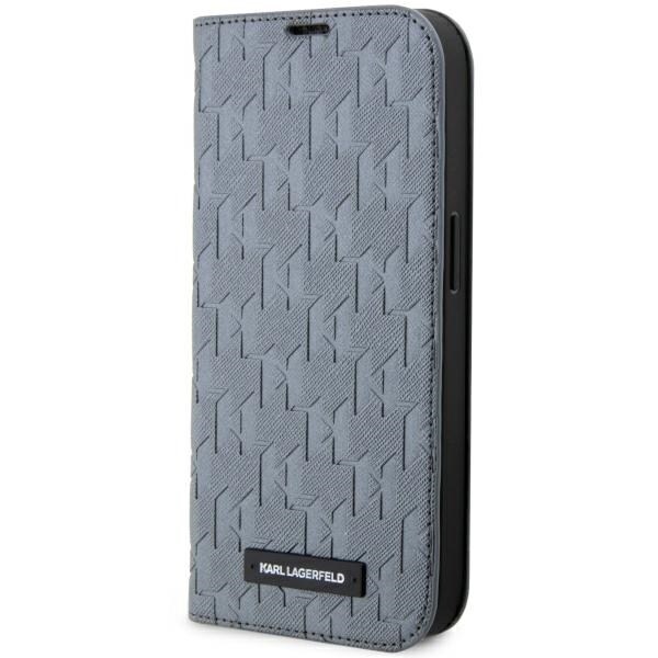 Karl Lagerfeld KLBKP14XSAKLHPG iPhone 14 Pro Max 6.7" hopea Saffiano Monogrammi kirjahylly