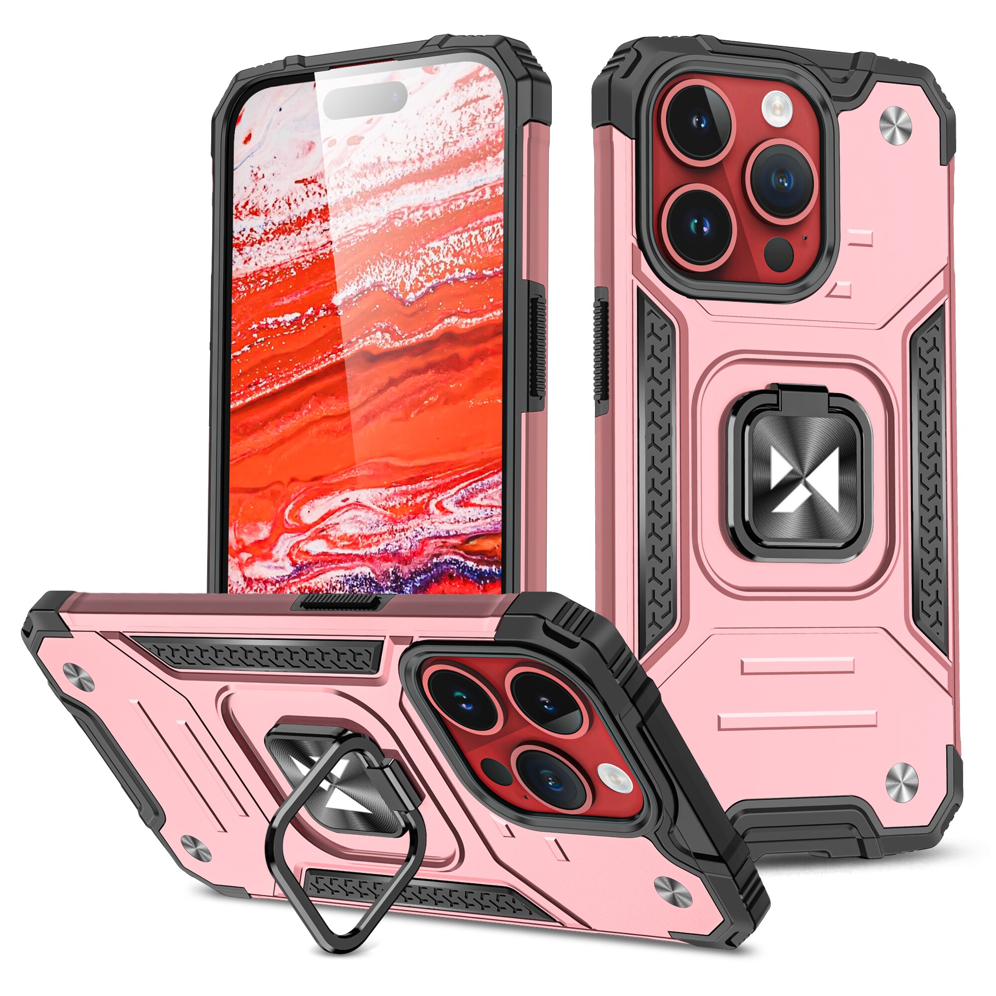 Wozinsky Ring Armor iPhone 15 Pro Max Ring Armor kotelo - kultainen