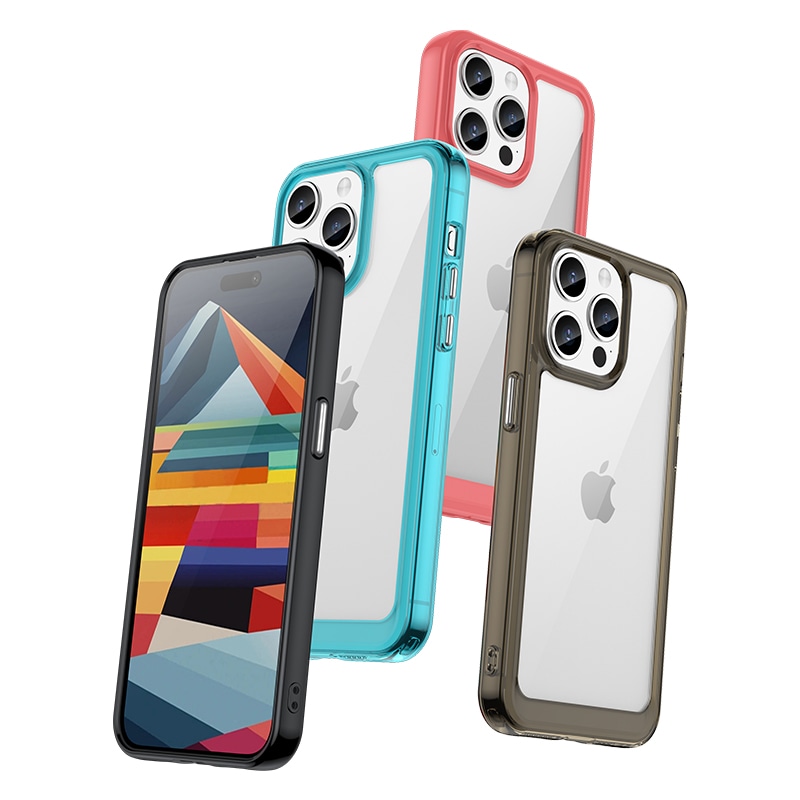 iPhone 15 Pro Max Outer Space Vahvistettu kotelo joustavalla kehyksellä - sininen