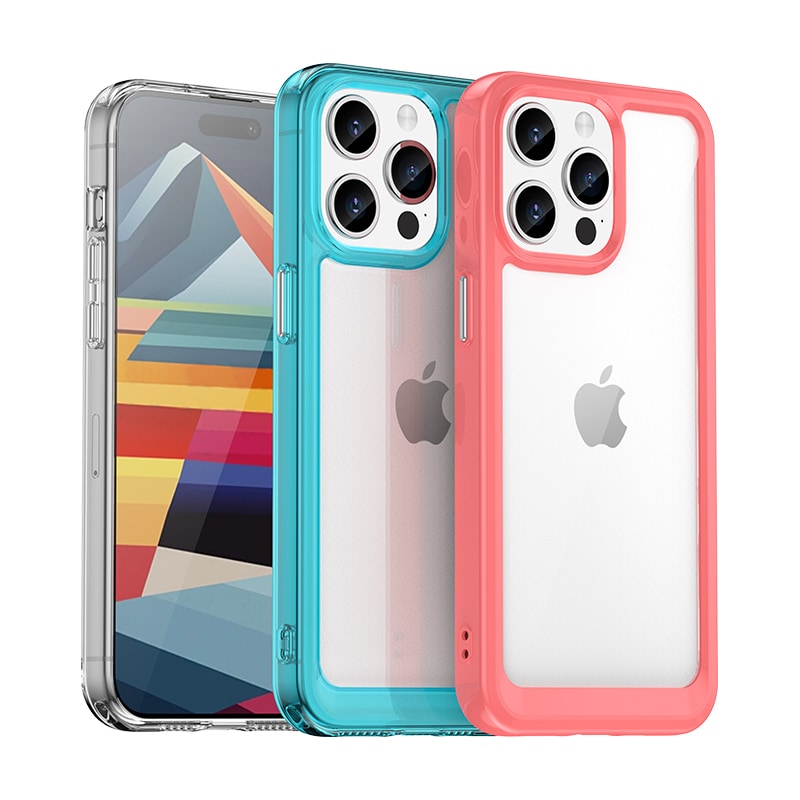 Vahvistettu kotelo joustavalla kehyksellä iPhone 15 Pro Outer Space - sininen