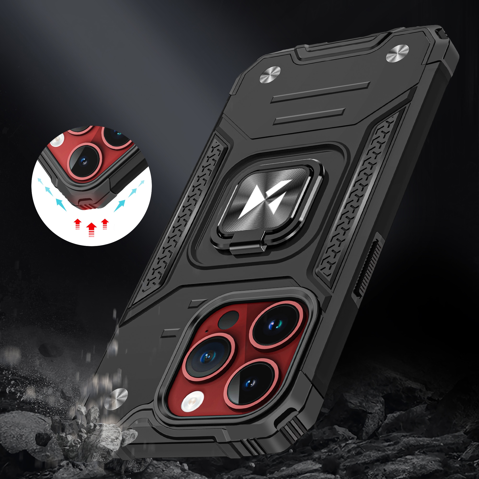 Wozinsky Ring Armor iPhone 15 Pro iPhone 15 Pro Ring Armor kotelo - kultainen
