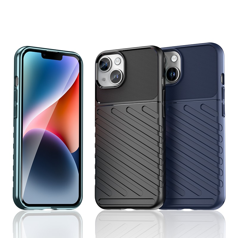 Armored iPhone 15 Plus Thunder Case - sininen