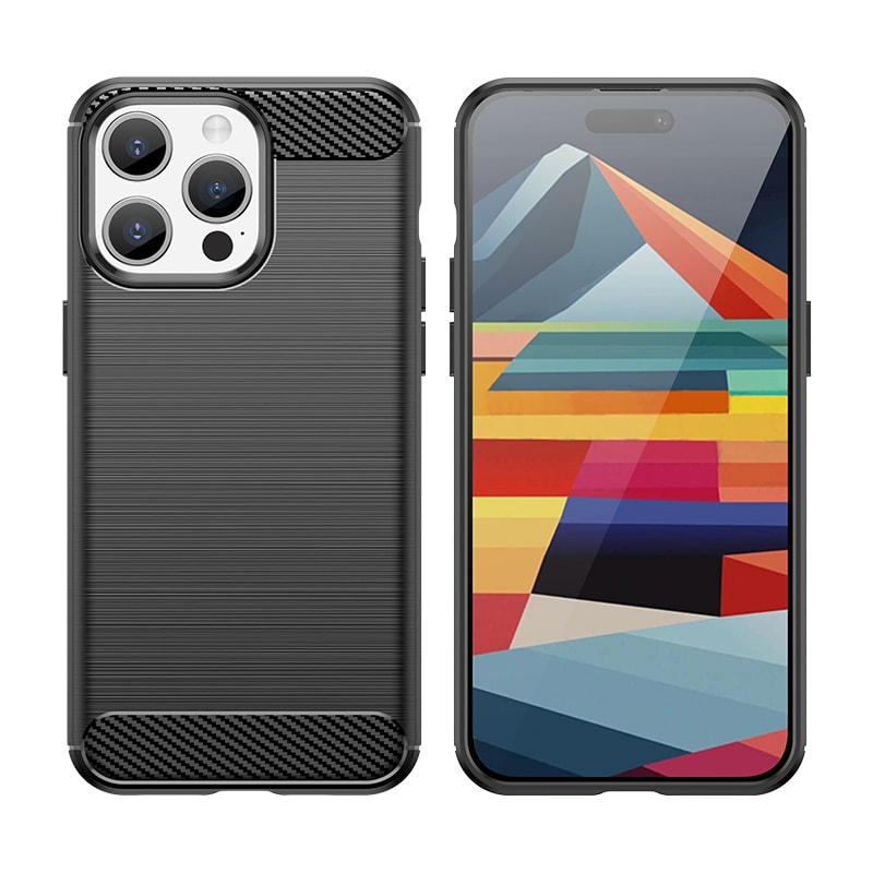 Joustava hiilikuvioinen kotelo iPhone 15 Pro Carbon Case - sininen