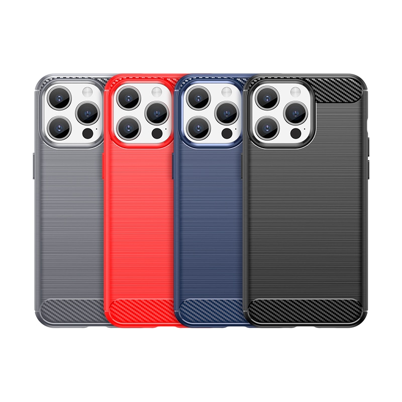 Joustava hiilikuvioinen kotelo iPhone 15 Pro Carbon Case - sininen