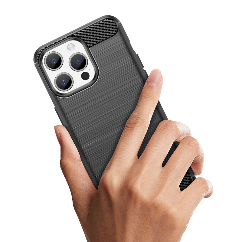 Joustava hiilikuvioinen kotelo iPhone 15 Pro Carbon Case - sininen