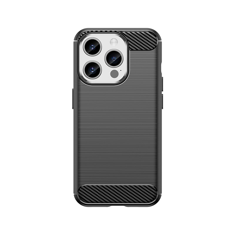 Joustava hiilikuvioinen kotelo iPhone 15 Pro Carbon Case - musta