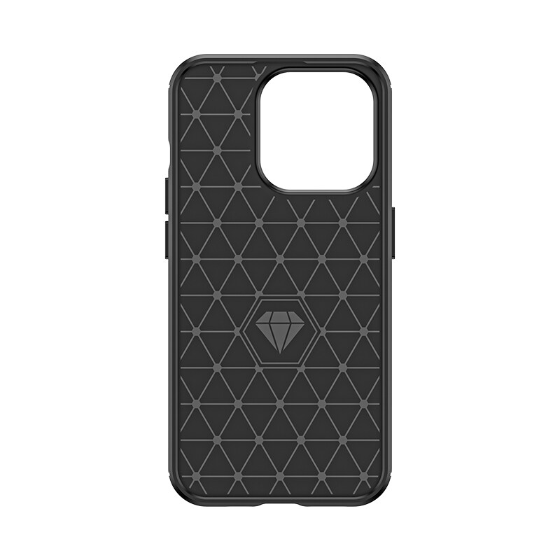 Joustava hiilikuvioinen kotelo iPhone 15 Pro Carbon Case - musta