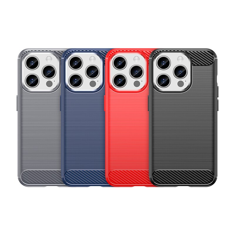 Joustava hiilikuvioinen kotelo iPhone 15 Pro Carbon Case - musta