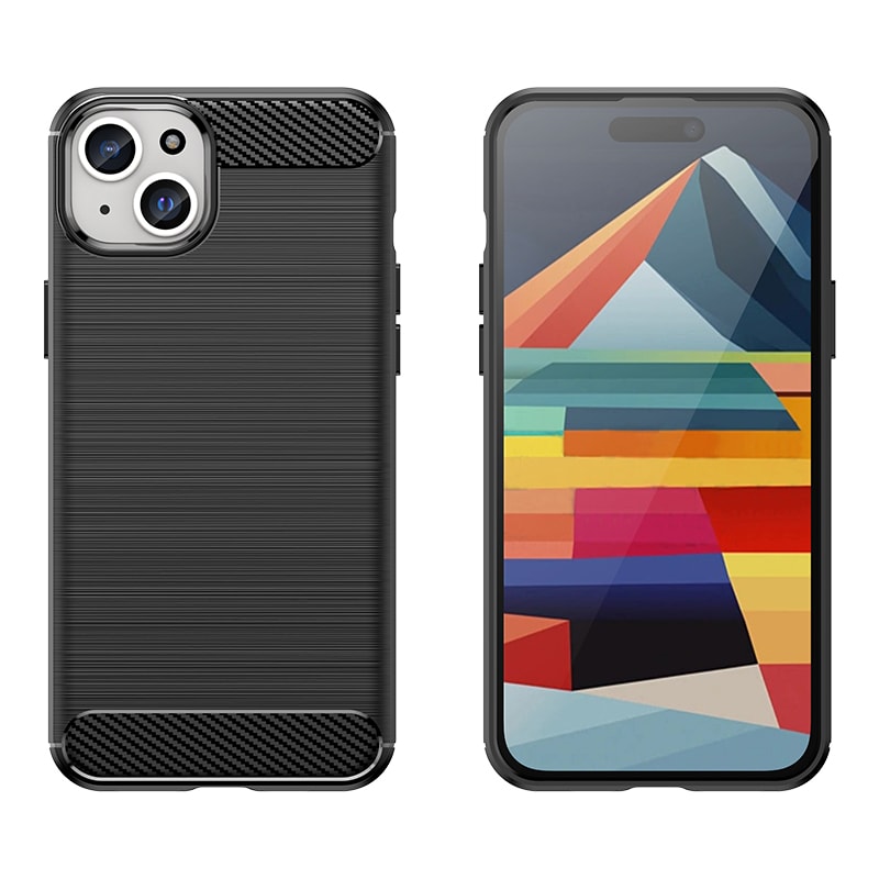 Joustava hiilikuvioinen kotelo iPhone 15 Plus Carbon Case - sininen