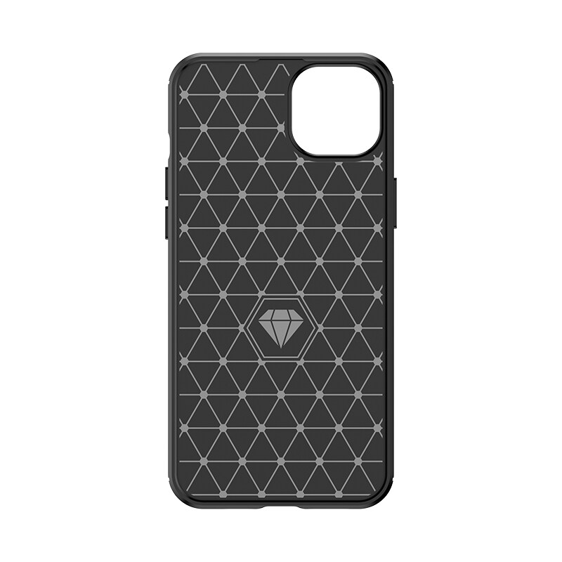 Joustava hiilikuvioinen kotelo iPhone 15 Plus Carbon Case - musta