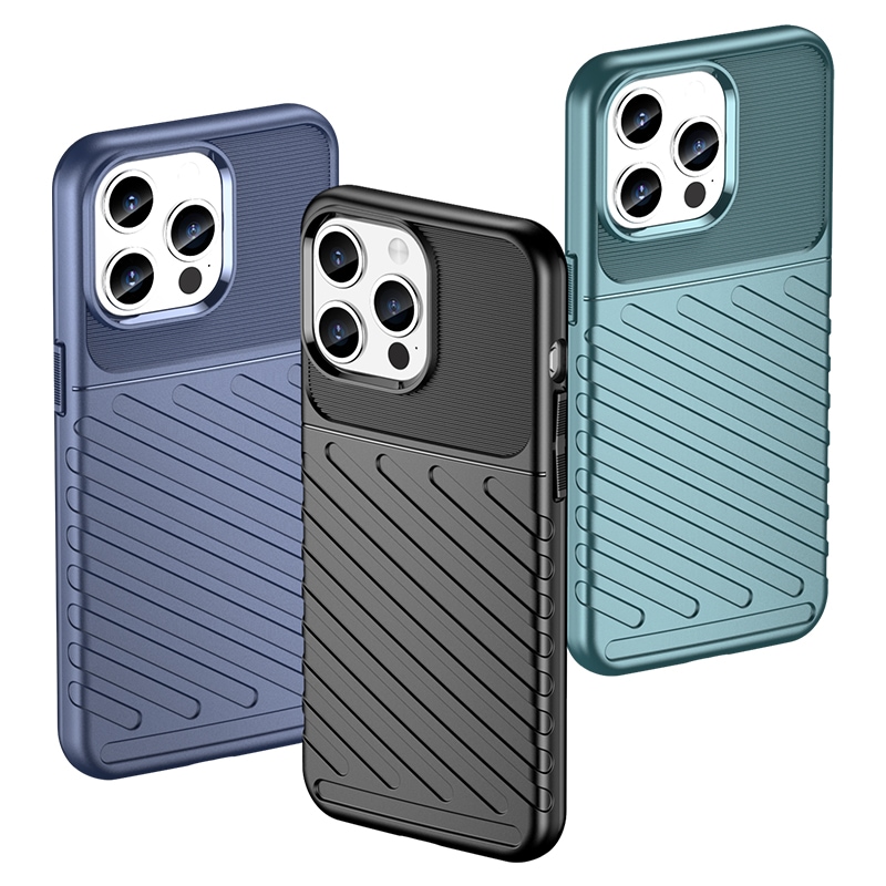 Armored iPhone 15 Pro Max Thunder Case - musta