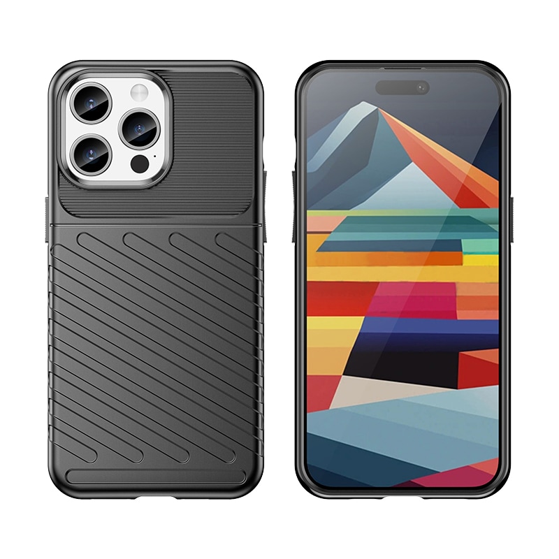 Armored iPhone 15 Pro Max Thunder Case - musta
