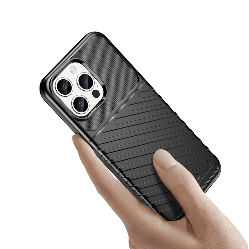 Armored iPhone 15 Pro Max Thunder Case - musta