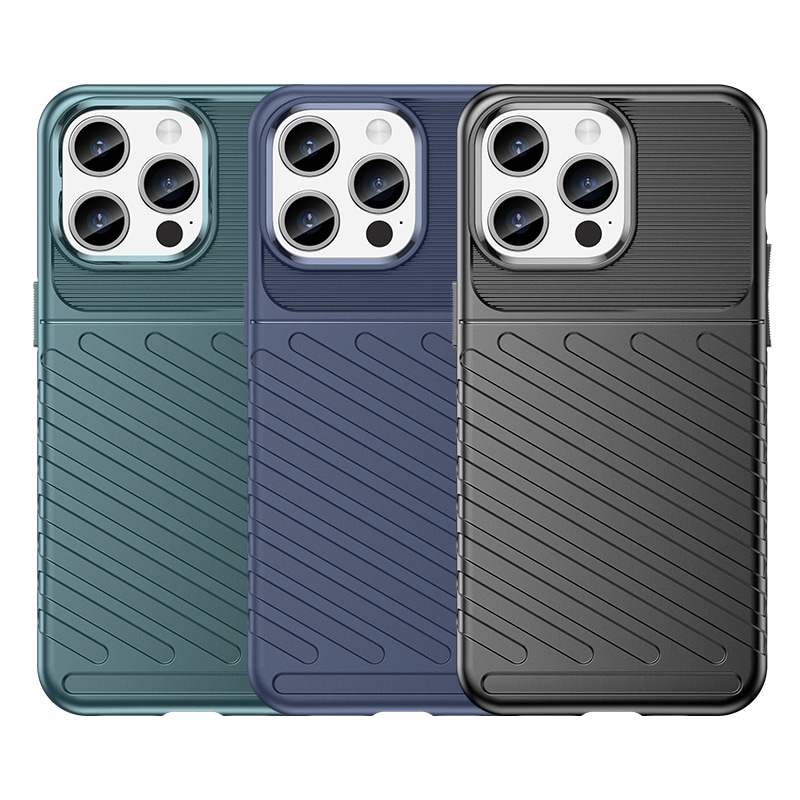 Armored iPhone 15 Pro Max Thunder Case - musta