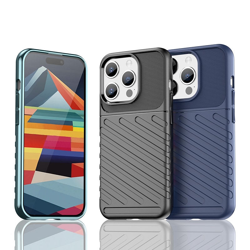 Armored iPhone 15 Pro Thunder Case - musta