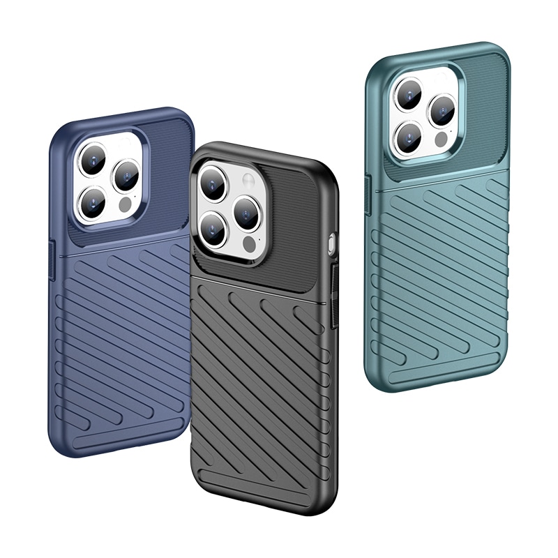 Armored iPhone 15 Pro Thunder Case - musta