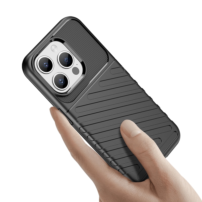 Armored iPhone 15 Pro Thunder Case - musta