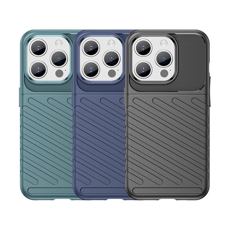 Armored iPhone 15 Pro Thunder Case - musta