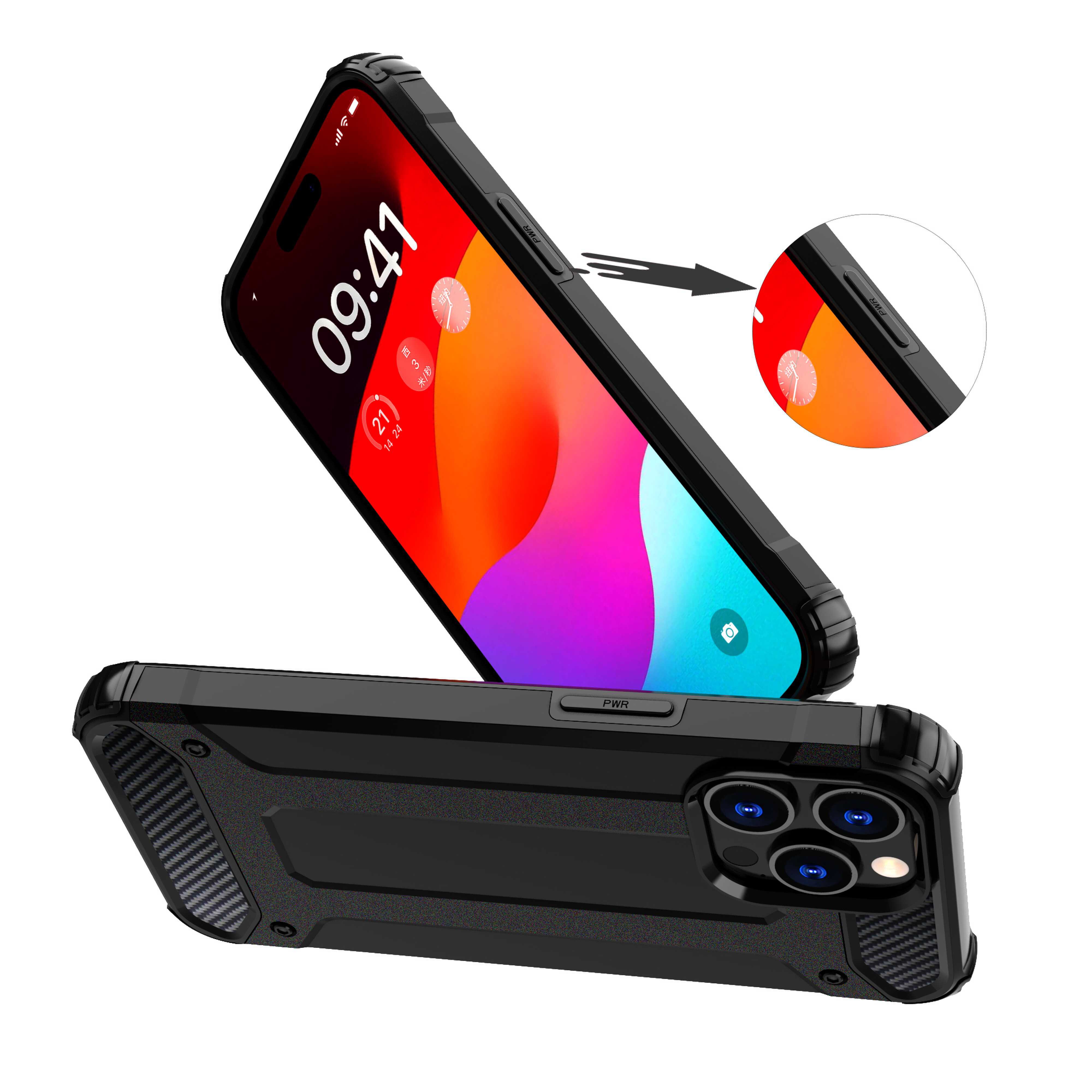 iPhone 15 Pro Hybrid Armor -kotelo - sininen