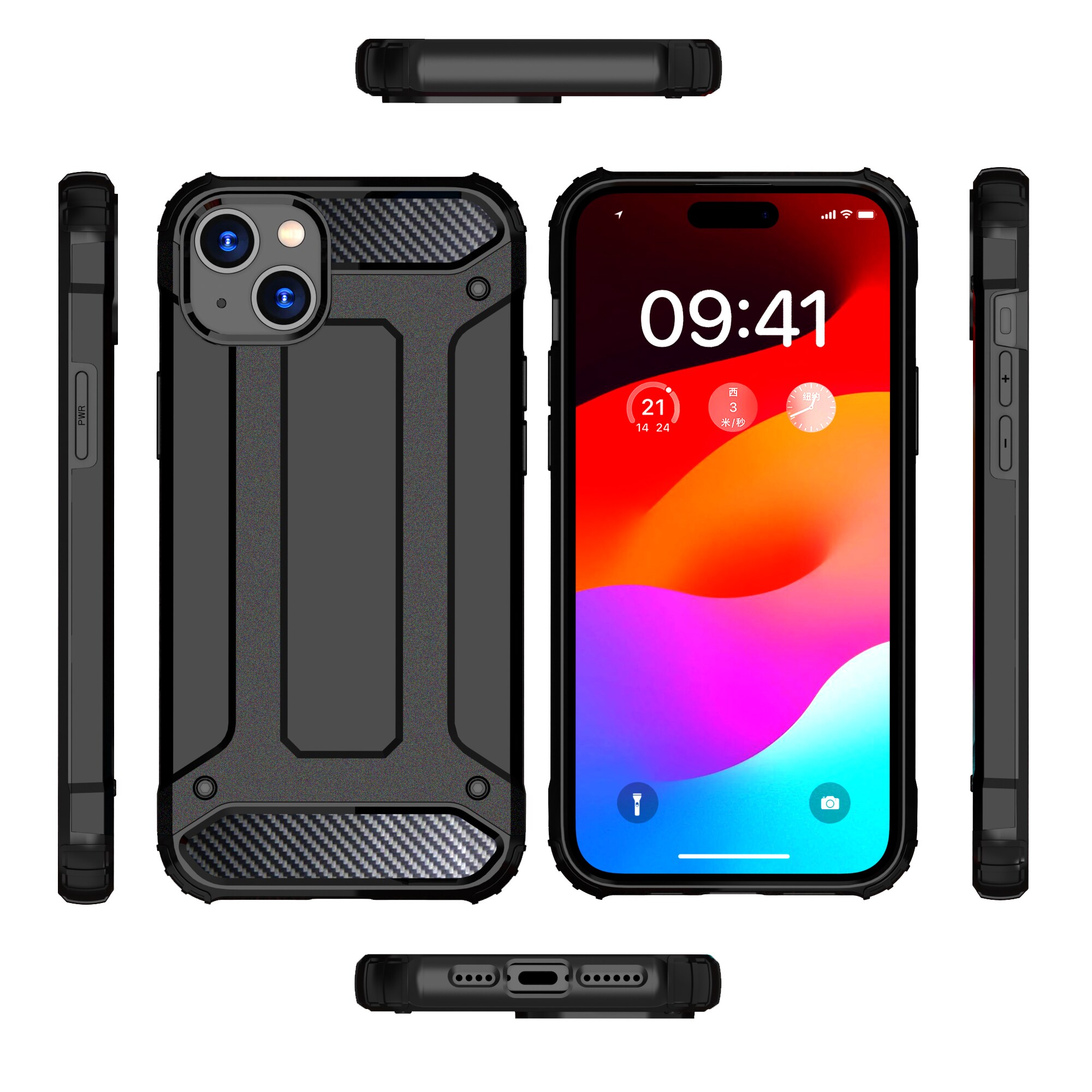 iPhone 15 Plus Hybrid Armor -kotelo - sininen