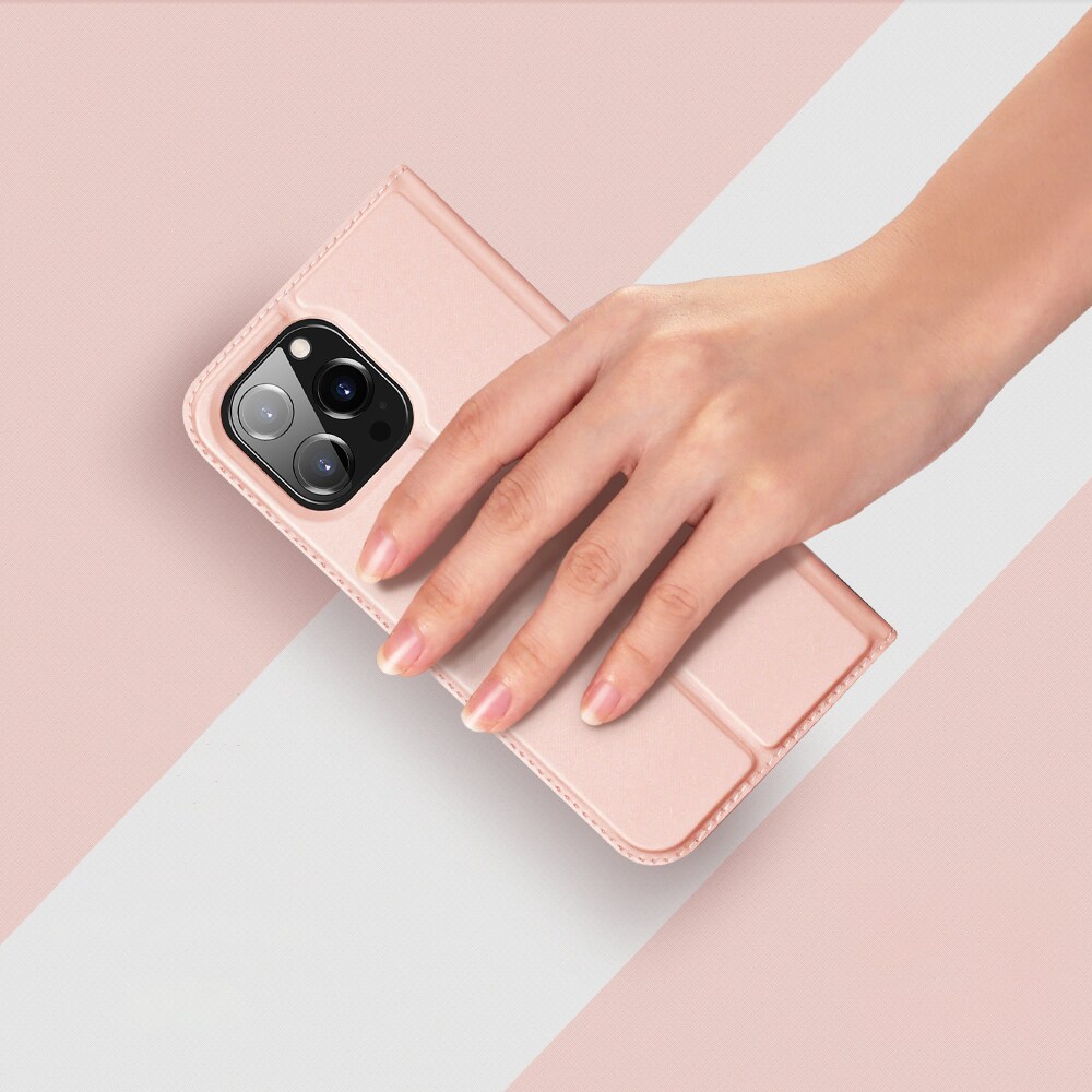 Dux Ducis Skin Pro lompakkokotelo iPhone 15 Pro - vaaleanpunainen