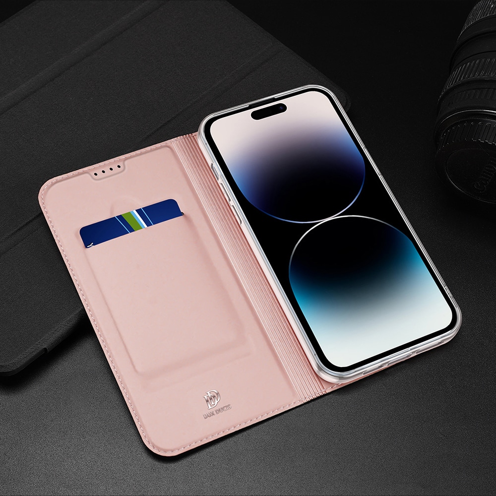 Dux Ducis Skin Pro lompakkokotelo iPhone 15 Pro - vaaleanpunainen