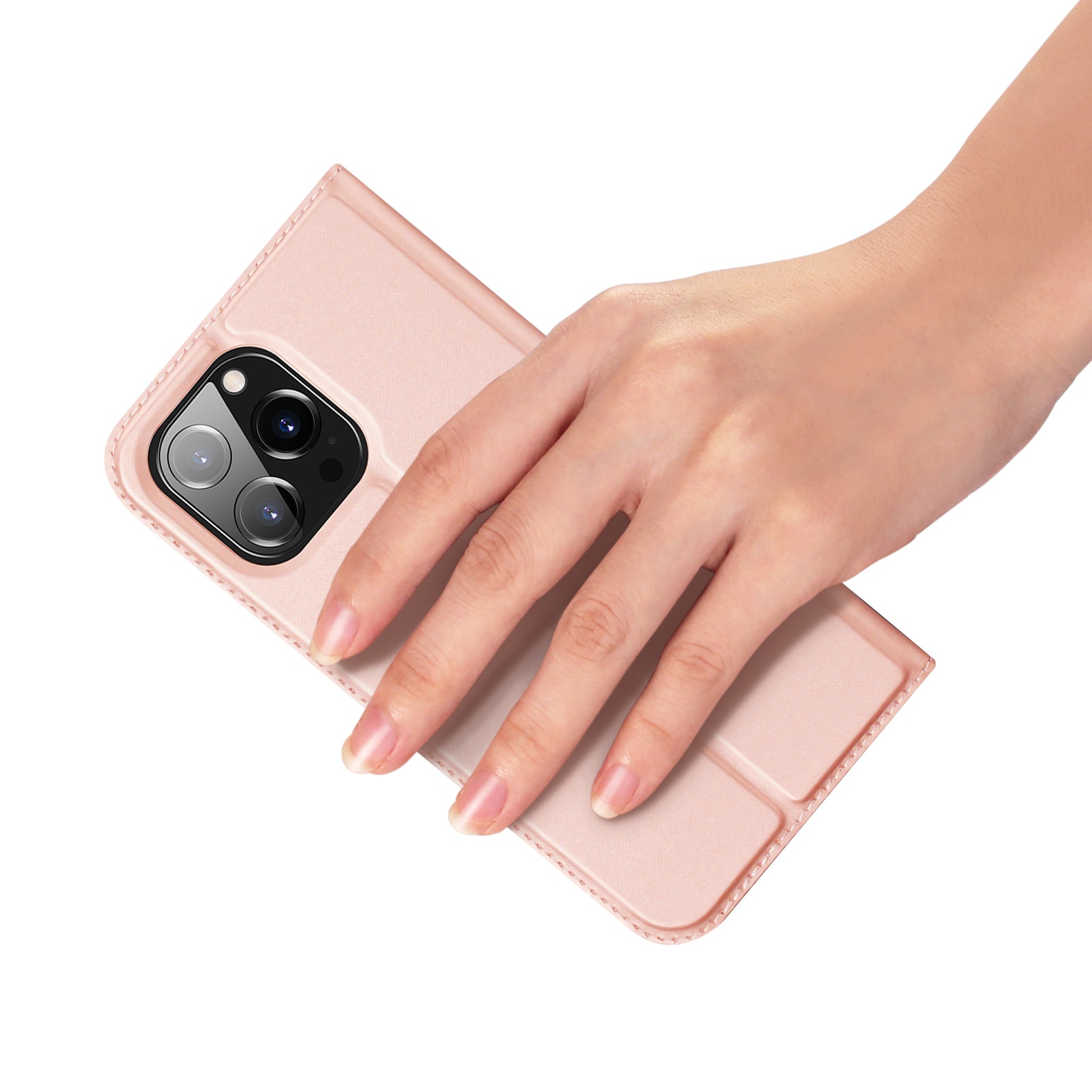 Dux Ducis Skin Pro lompakkokotelo iPhone 15 Pro - vaaleanpunainen