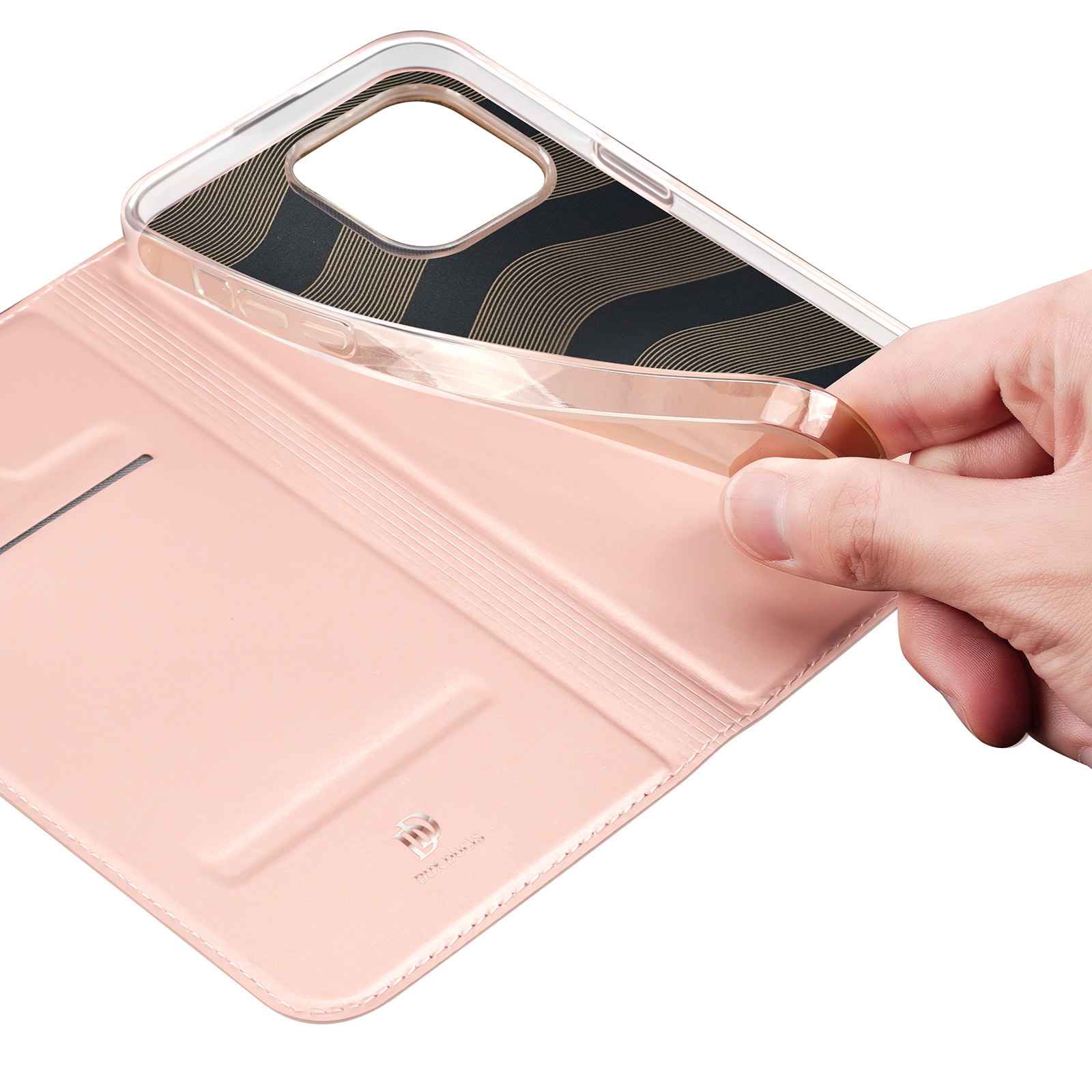 Dux Ducis Skin Pro lompakkokotelo iPhone 15 Pro - vaaleanpunainen