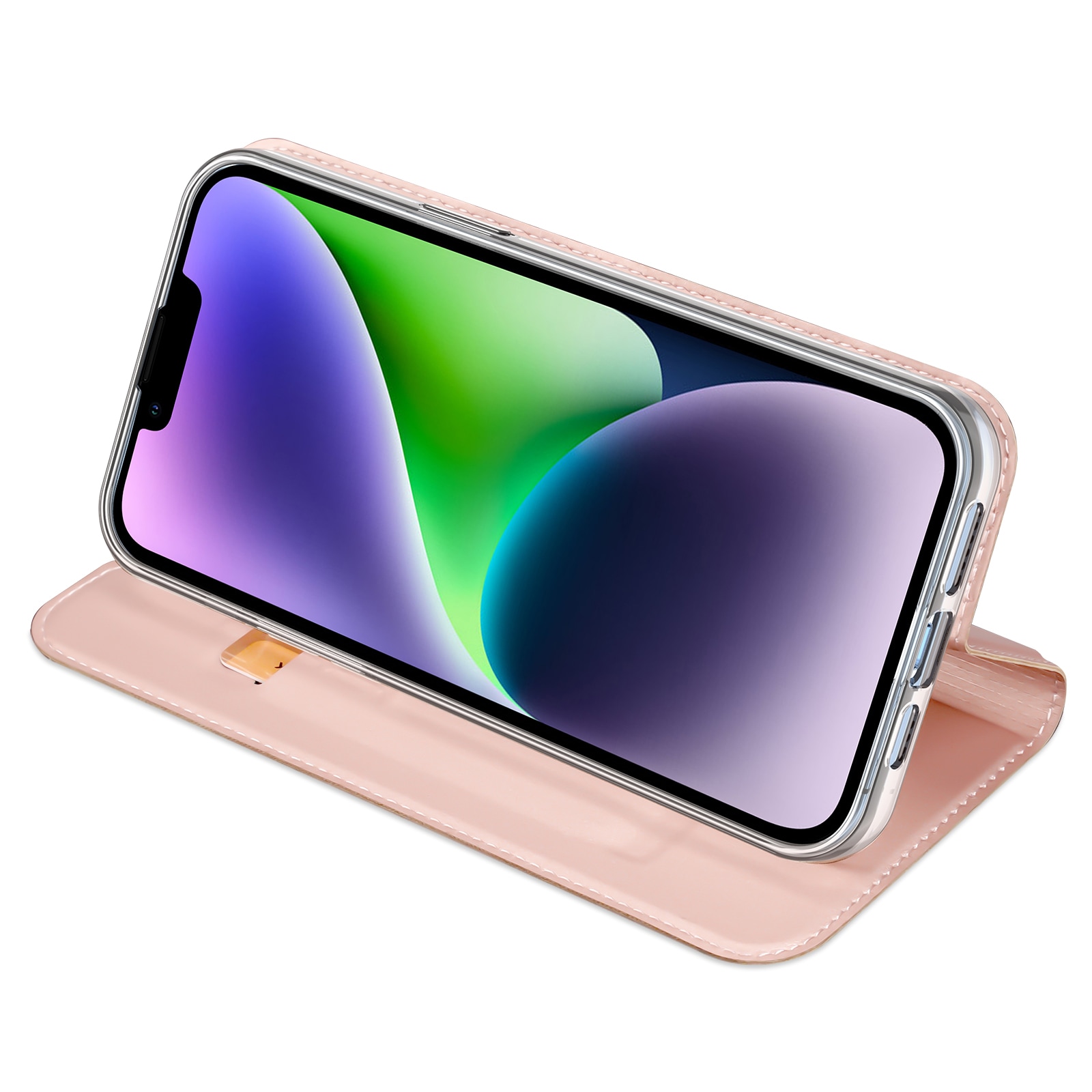 Dux Ducis Skin Pro lompakkokotelo iPhone 15 Plus - vaaleanpunainen