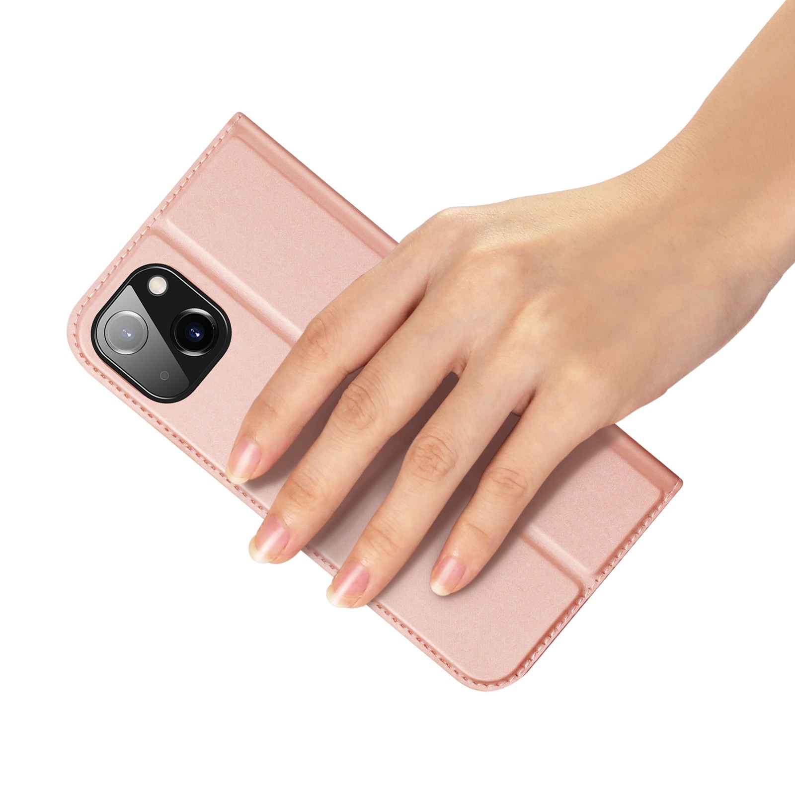 Dux Ducis Skin Pro lompakkokotelo iPhone 15 Plus - vaaleanpunainen