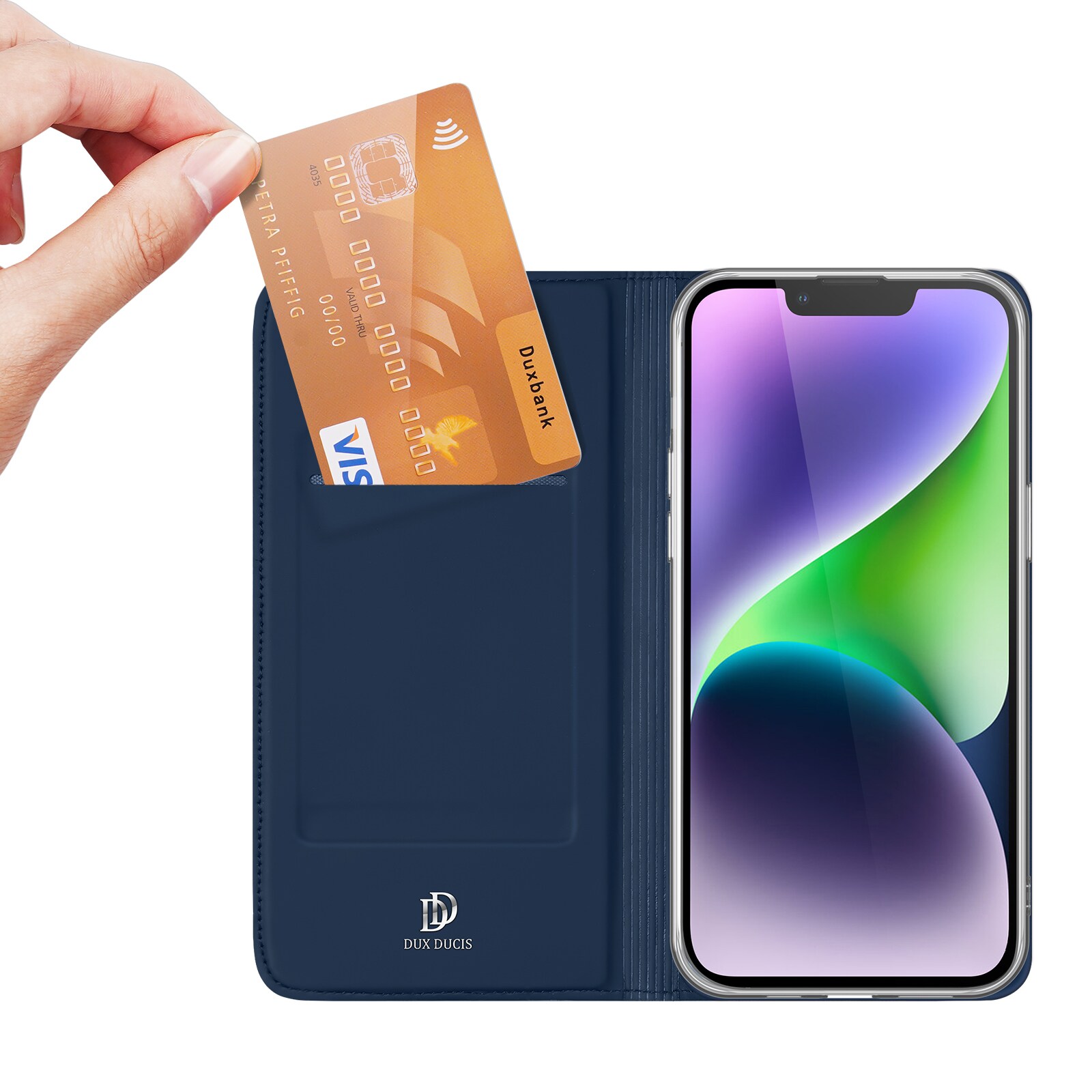 Dux Ducis Skin Pro lompakkokotelo iPhone 15 Plus - sininen