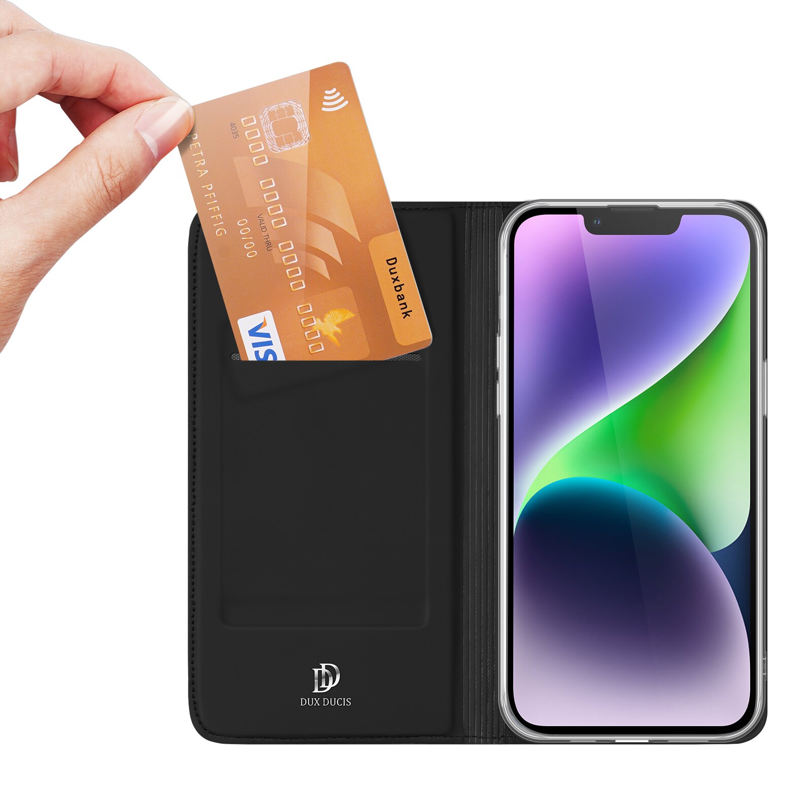 Dux Ducis Skin Pro lompakkokotelo iPhone 15 Plus - musta