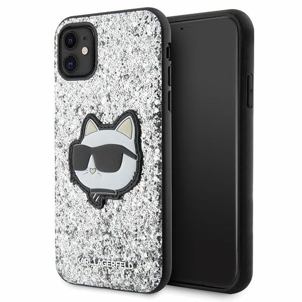 Karl Lagerfeld KLHCN61G2CPS iPhone 11 / Xr 6.1" hopea / hopea kovakotelo Glitter Choupette Patch