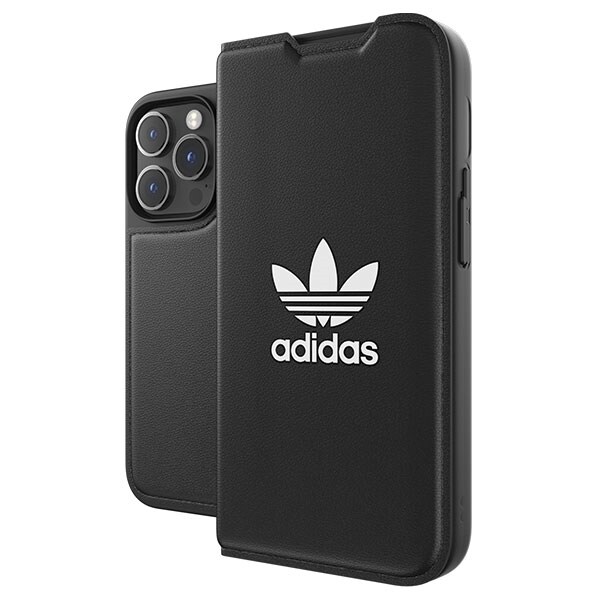 Adidas OR Booklet Case BASIC iPhone 14 Pro 6.1" musta/musta valkoinen 50182