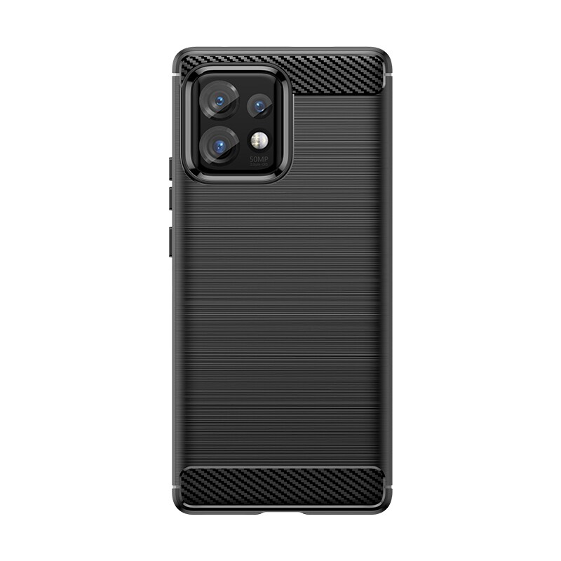 Carbon Case silikonikotelo Motorola Edge 40 Pro - musta