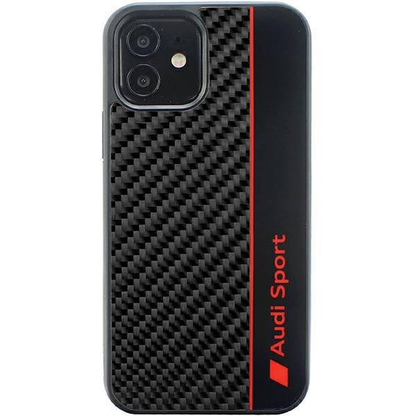 Audi Carbon Fiber Stripe iPhone 11 / Xr 6.1" musta/musta kovalevy AUS-TPUPCIP11-R8/D1-BK