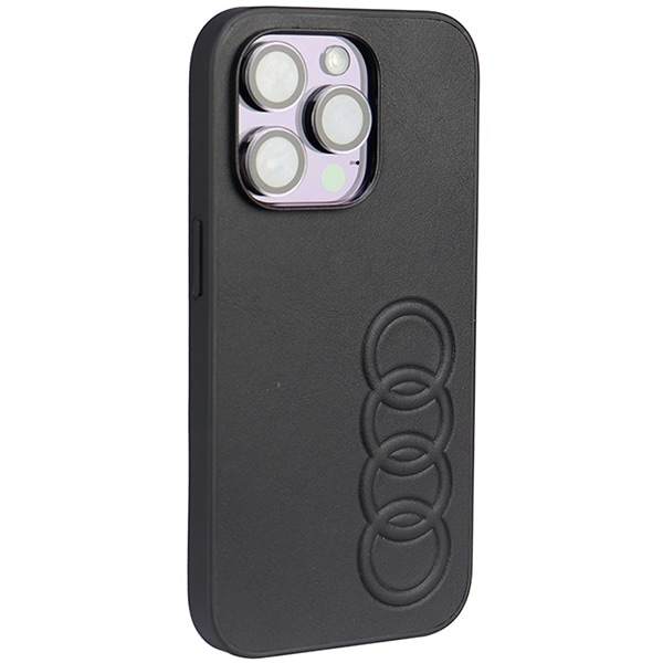 Audi Synteettinen nahka iPhone 14 Pro 6.1" musta/musta kotelo AU-TPUPPCIP14P-TT/D1-BK