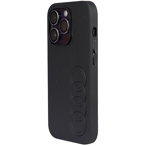 Audi Synteettinen nahka iPhone 14 Pro 6.1" musta/musta kotelo AU-TPUPPCIP14P-TT/D1-BK