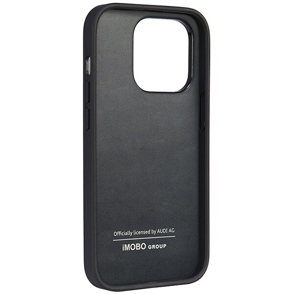 Audi Synteettinen nahka iPhone 14 Pro 6.1" musta/musta kotelo AU-TPUPPCIP14P-TT/D1-BK