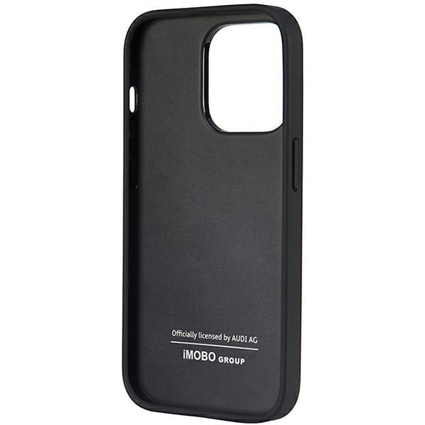 Audi Synteettinen nahka iPhone 14 Pro 6.1" musta/musta kotelo AU-TPUPPCIP14P-TT/D1-BK