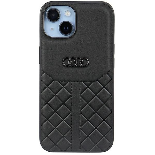 Audi Aitoa nahkaa iPhone 14 6.1" musta/musta kotelo AU-TPUPPCIP14-Q8/D1-BK
