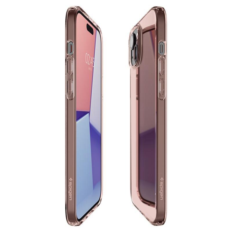 Spigen Crystal Flex iPhone 15 Plus kotelo - vaaleanpunainen/läpinäkyvä