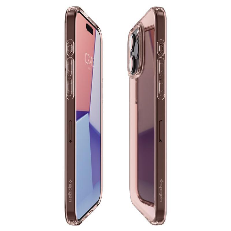 Spigen Crystal Flex -kotelo iPhone 15 Pro Maxille - vaaleanpunainen/läpinäkyvä