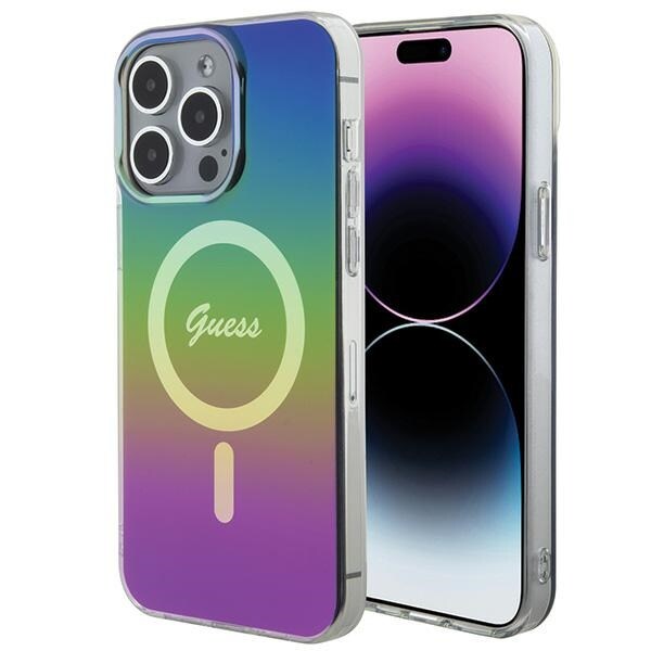 Guess IML Iridescent MagSafe -kotelo iPhone 15 Pro:lle - musta