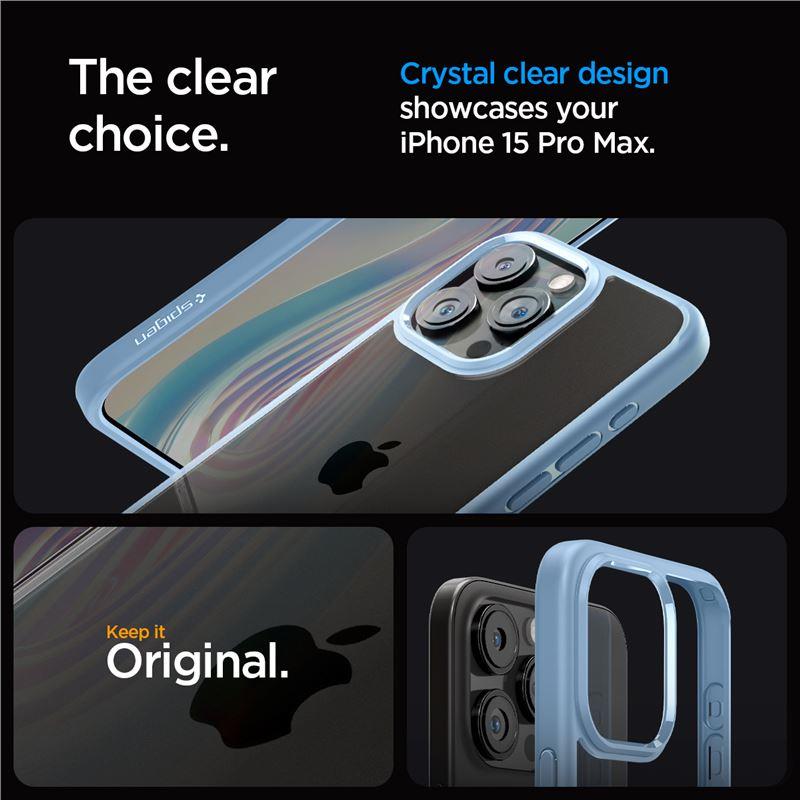 Spigen Kristallihybridikotelo iPhone 15 Pro Maxille - Kirkas sininen